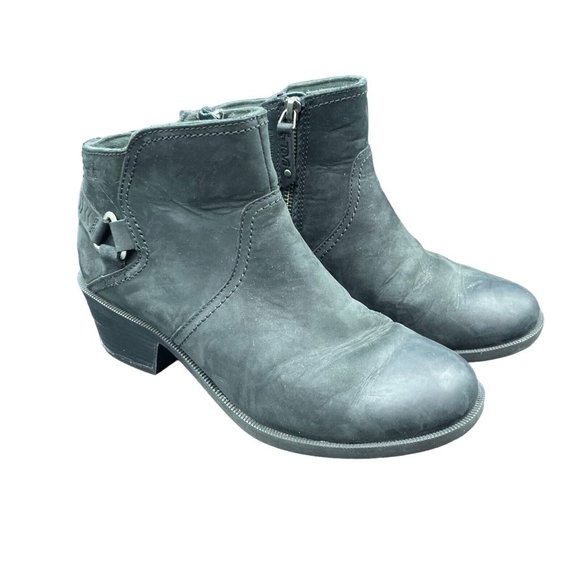 teva black leather boots